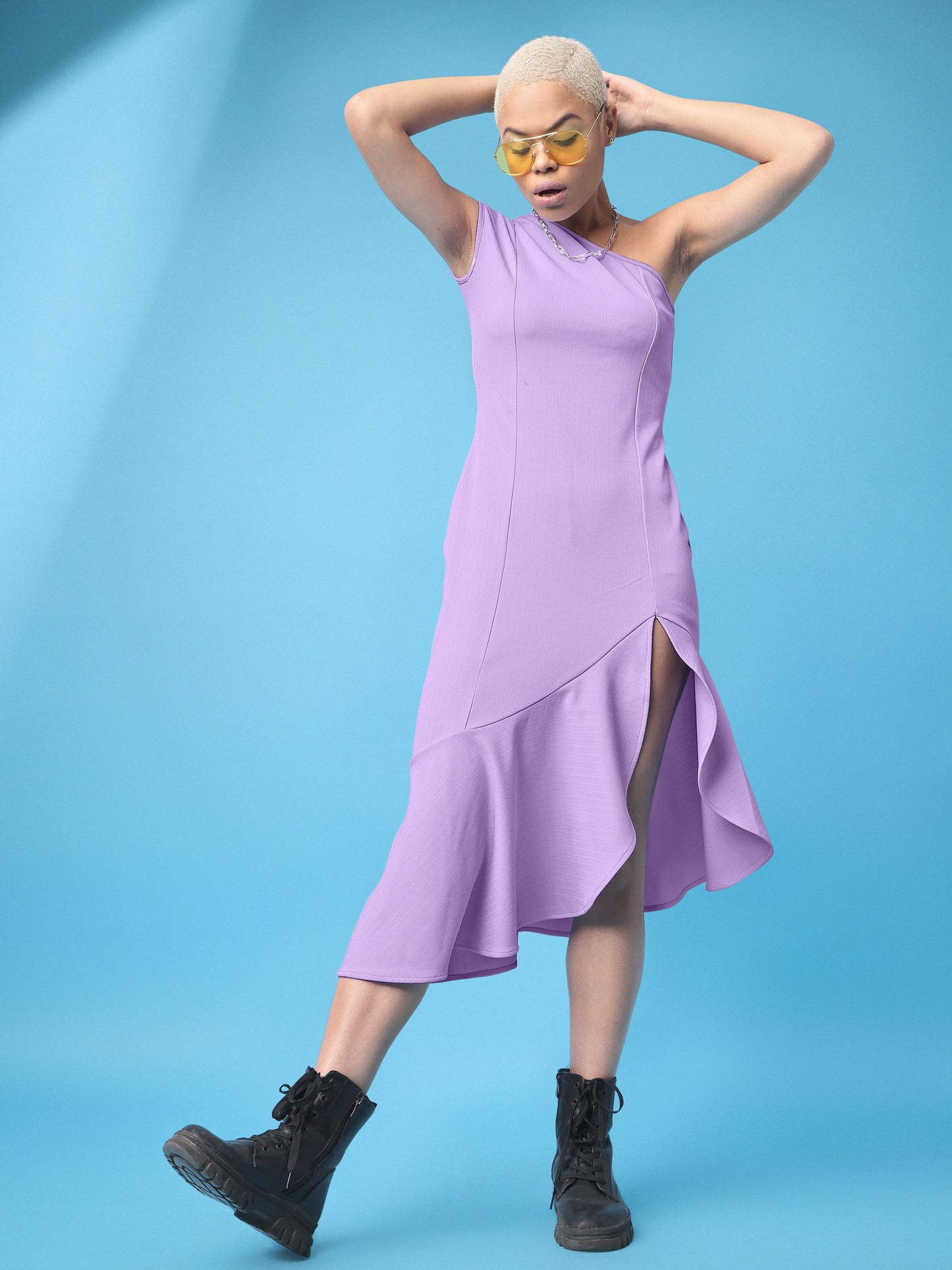 Lilac High-low Fit and Flare Dress