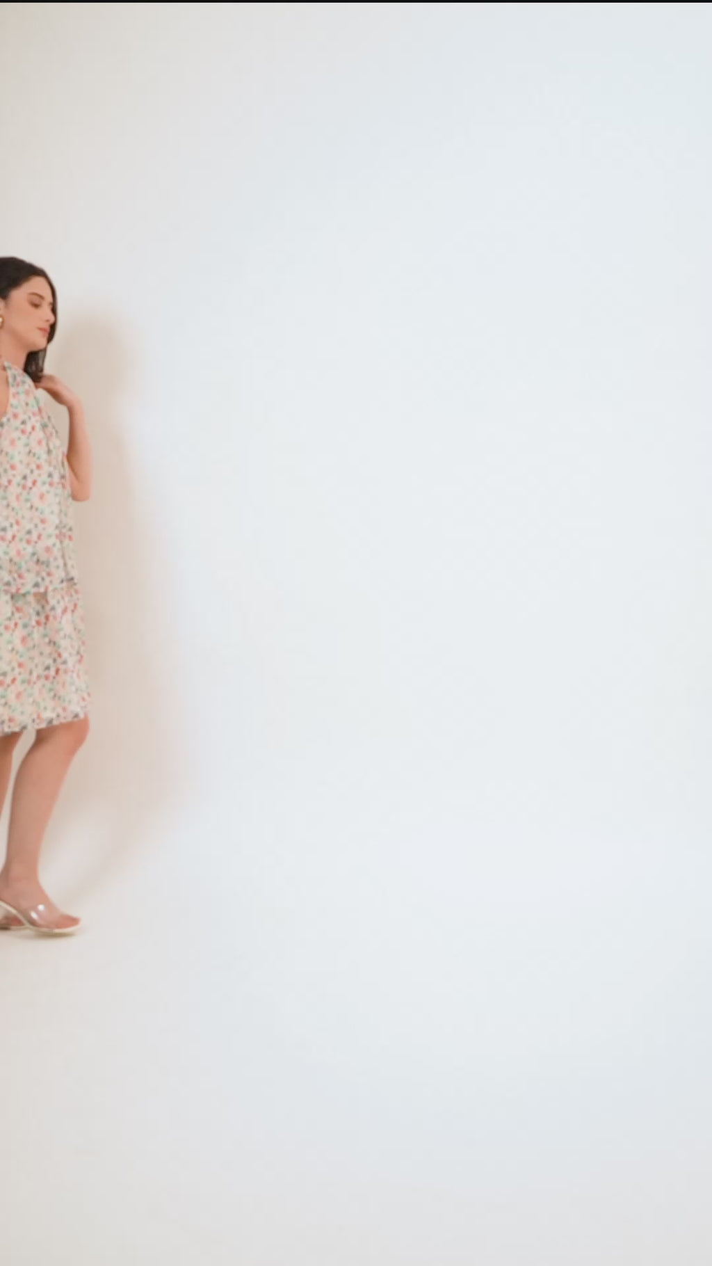 Women Hlater Neck Sleeveless Multi Dress