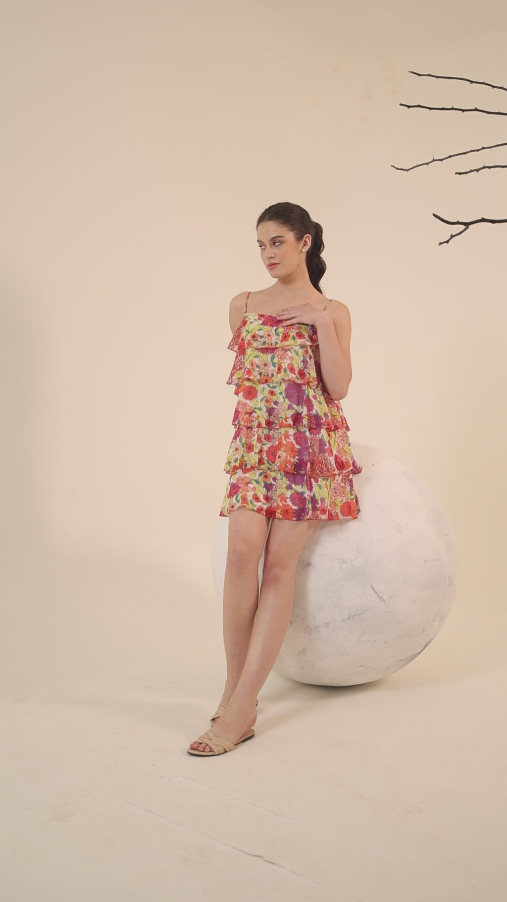 Women Orange Flared Dress